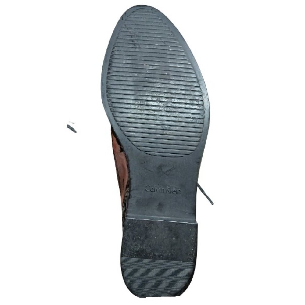 CALVIN KLEIN Black "Della" Patent Oxford Lace Up Loafers -EUC - Picture 6 of 11